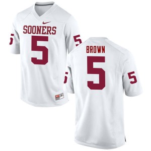 Men's Oklahoma #5 Marquise Brown White Game College Jerseys 170836-340