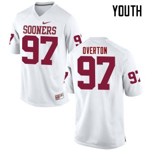 Youth Oklahoma #97 Marquise Overton White Game High School Jerseys 536143-782