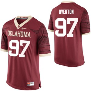 Mens Oklahoma #97 Marquise Overton Crimson Limited Embroidery Jersey 753097-541