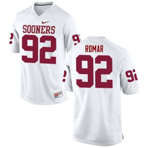 Men's Oklahoma Sooners #92 Matthew Romar White Game Embroidery Jerseys 920078-231