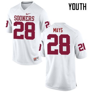 Youth Oklahoma Sooners #28 Michael Mays White Game Alumni Jerseys 189313-866