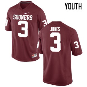 Youth Sooners #3 Mykel Jones Crimson Game Embroidery Jerseys 450188-197