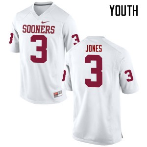 Youth Oklahoma Sooners #3 Mykel Jones White Game Official Jerseys 304534-274