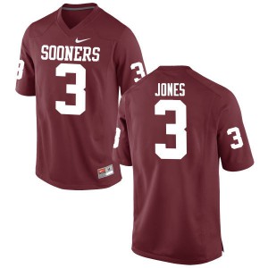 Men's OU Sooners #3 Mykel Jones Crimson Game Football Jerseys 580352-613