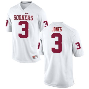 Men's Oklahoma #3 Mykel Jones White Game College Jersey 990484-792