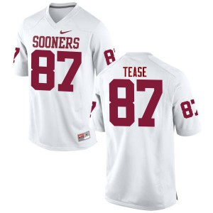 Men OU Sooners #87 Myles Tease White Game Player Jersey 787863-696
