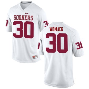 Mens Oklahoma #30 Nathan Womack White Game Embroidery Jersey 776304-679