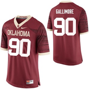 Mens Sooners #90 Neville Gallimore Crimson Limited Football Jersey 892758-624