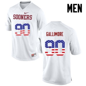 Men's Oklahoma #90 Neville Gallimore White USA Flag Fashion Official Jersey 594192-280