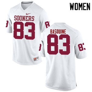 Women's Sooners #83 Nick Basquine White Game Player Jersey 741219-648
