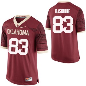 Mens Oklahoma #83 Nick Basquine Crimson Limited Player Jerseys 322727-863
