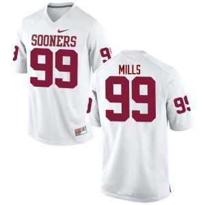 Mens Oklahoma #99 Nick Mills White Game University Jersey 370385-676