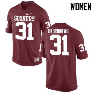 Women's Sooners #31 Ogbonnia Okoronkwo Crimson Game University Jersey 312723-160