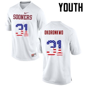 Youth OU Sooners #31 Ogbonnia Okoronkwo White USA Flag Fashion NCAA Jerseys 194400-379