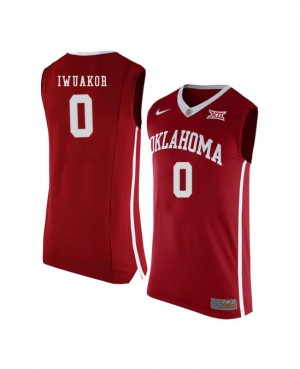 Mens Sooners #0 Victor Iwuakor Red Stitch Jersey 486058-662