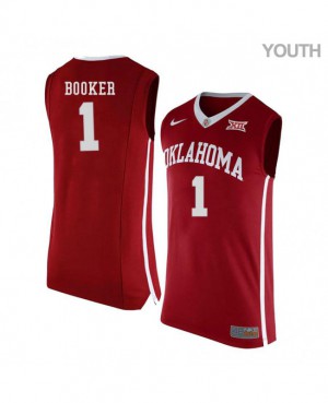 Youth Sooners #1 Frank Booker Red NCAA Jerseys 796970-529