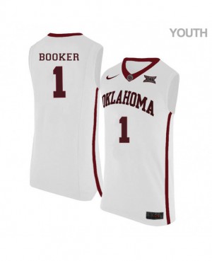 Youth OU Sooners #1 Frank Booker White Stitch Jersey 345293-854