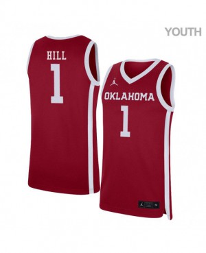 Youth Sooners #1 Jalen Hill Red Home University Jerseys 606572-313
