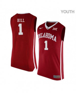 Youth Oklahoma #1 Jalen Hill Red College Jerseys 852723-983