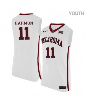 Youth OU Sooners #11 De'Vion Harmon White Stitched Jersey 518131-861