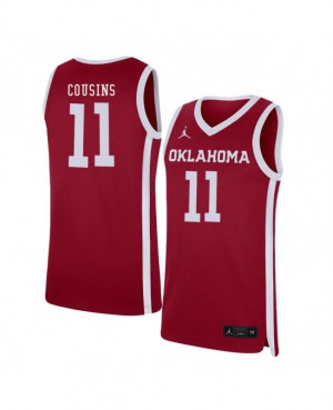 Men's OU #11 Isaiah Cousins Red Home Player Jersey 911975-555