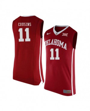 Men's OU Sooners #11 Isaiah Cousins Red Embroidery Jerseys 325827-408