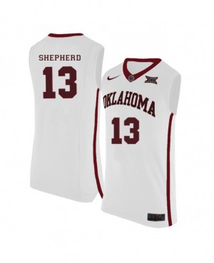 Men's Oklahoma #13 Jordan Shepherd White NCAA Jersey 912422-638