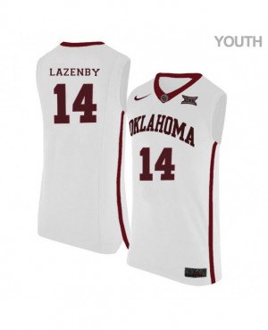 Youth OU #14 Ty Lazenby White Stitched Jerseys 942913-971