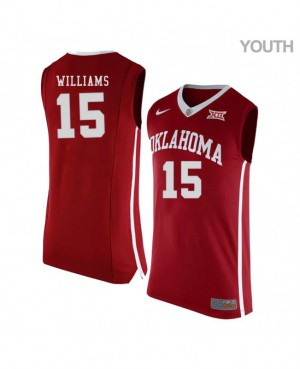 Youth Sooners #15 Alondes Williams Red Stitched Jersey 597443-346