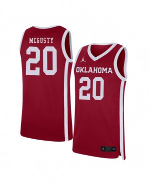 Mens Oklahoma Sooners #20 Kameron McGusty Red Home Embroidery Jersey 369328-116