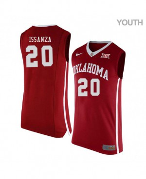 Youth Sooners #20 Rick Issanza Red Embroidery Jersey 539119-249