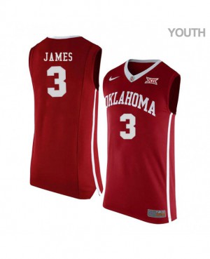 Youth Oklahoma #3 Christian James Red NCAA Jerseys 424509-131