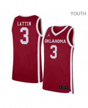 Youth OU Sooners #3 Khadeem Lattin Red Home Basketball Jersey 390717-503