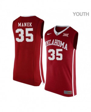 Youth Sooners #35 Brady Manek Red Stitched Jerseys 538636-526