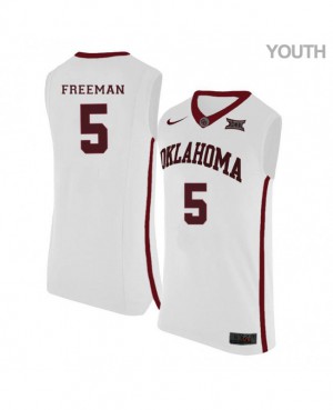 Youth Oklahoma #5 Matt Freeman White Player Jerseys 290679-188