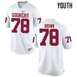 Youth OU #78 Orlando Brown White Game High School Jersey 930114-976