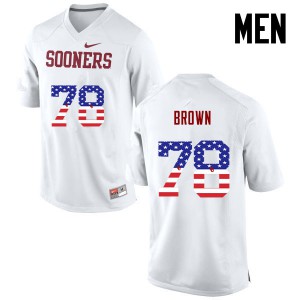 Men Oklahoma #78 Orlando Brown White USA Flag Fashion High School Jerseys 375651-243