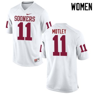 Women Oklahoma #11 Parnell Motley White Game Embroidery Jersey 478878-887