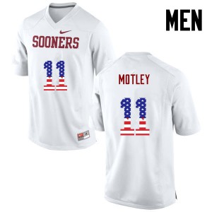 Men Sooners #11 Parnell Motley White USA Flag Fashion College Jersey 558538-462