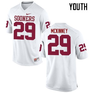 Youth Sooners #29 Prentice McKinney White Game Alumni Jerseys 967550-536