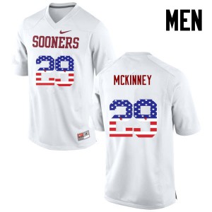 Men Sooners #29 Prentice McKinney White USA Flag Fashion High School Jersey 244700-731