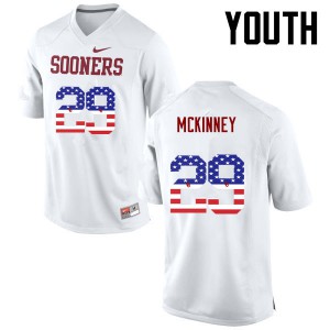 Youth Oklahoma #29 Prentice McKinney White USA Flag Fashion High School Jerseys 443611-467