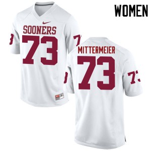 Women's OU Sooners #73 Quinn Mittermeier White Game University Jerseys 987089-248