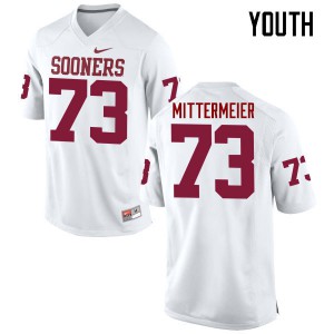 Youth Oklahoma Sooners #73 Quinn Mittermeier White Game University Jerseys 278600-449