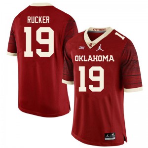 Men's Oklahoma #19 Ralph Rucker Retro Red Throwback Stitched Jerseys 400627-717