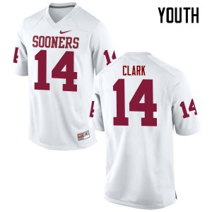 Youth Oklahoma #14 Reece Clark White Game Player Jersey 886862-324