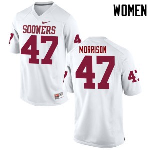 Women's Sooners #47 Reece Morrison White Game Official Jersey 837265-492