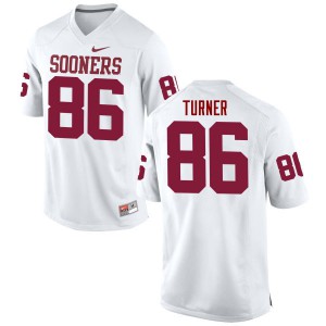 Mens Oklahoma #86 Reggie Turner White Game Stitched Jersey 830738-329