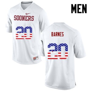 Men's Sooners #20 Robert Barnes White USA Flag Fashion Alumni Jerseys 133372-530