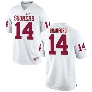 Men's Oklahoma #14 Sam Bradford White Game Stitched Jersey 517905-363